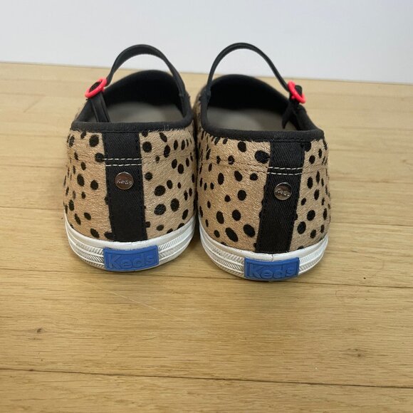 Keds mary jane flats - animal print on real cow hair fur Women's size 8.5 medium - Picture 2 of 7